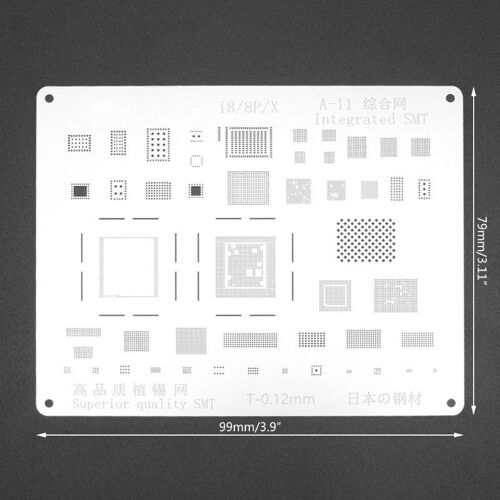 Pochoir De Reballage En Acier A11 Ic Chip Bga, Kit De Gabarit De Soudure Pour Iphone 8/8plus/X