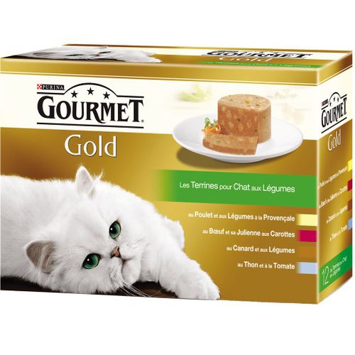 Gourmet - Les Terrines Gold Aux Aux Légumes Pour Chat - 12x85g