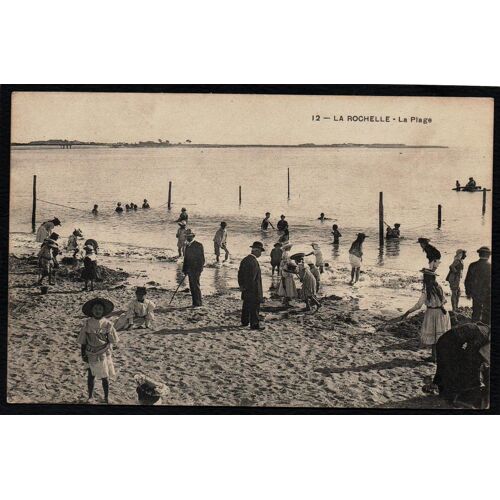 Carte Postale Ancienne, France, Charente Maritime ( 17 ), La Rochelle, La Plage Bondée
