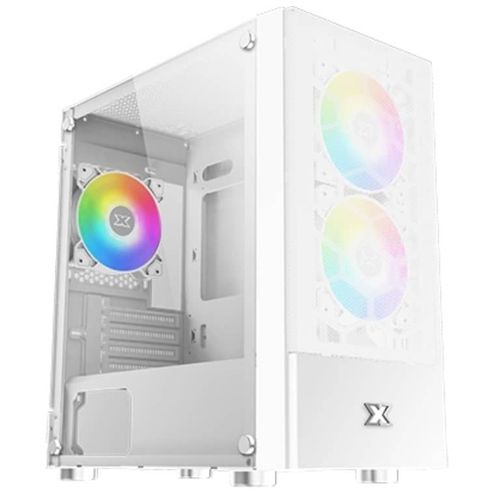 XIGMATEK Oreo Arctic - MT - micro ATX - panneau latéral fenêtré (verre trempé) - pas d'alimentation (ATX / PS/2) - blanc - USB/Audio