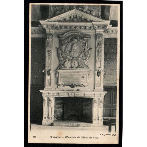 Carte Postale Ancienne, France, Aube ( 10 ), Troyes, Cheminée De L'hôtel De Ville