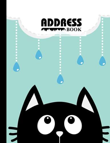 Address Book: Black Cats Cover Address Book, Organizer And Notes With Anniversaries And Birthdays, 120 Pages, Size 8.5" X 11" By Walther Franz