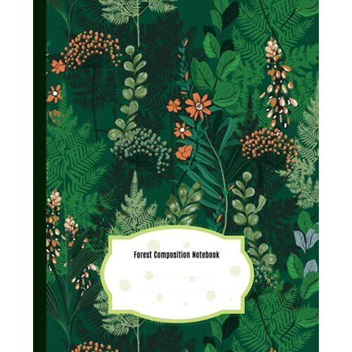 Forest Garden Composition Notebook: Beautiful Wide Blank Lined Workbook For Kids Girls Boys Students Teens Home School And College