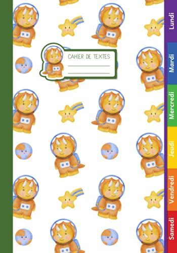 Cahier De Textes: Dinosaure Pour Garçon En Primaire (Cp, Ce1, Ce2, Cm1, Cm2) Parfait Pour Bien Démarrer L'année Scolaire