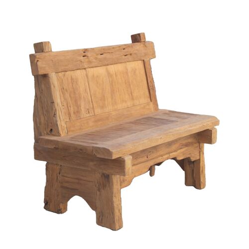 Banc Rustique En Bois Beige L 120 Cm.