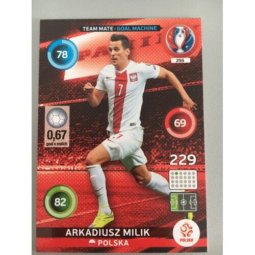 Carte 255 Arkadiusz Milik Uefa Euro 2016 Team Mate Goal Machine Polska