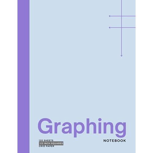 Graphing Notebook - 1/2 Inch Square For Math And Science Laboratory Work In Pastel Purple Blue 120 Pages Size 8.5x11: For Kids And Students