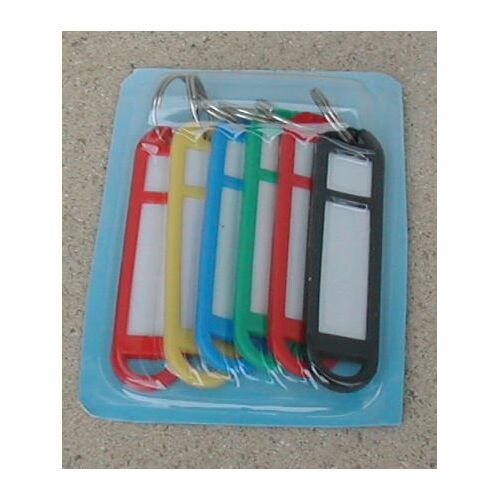 Lot De 6 Porte Clés En Plastique Avec Anneau Multicolores