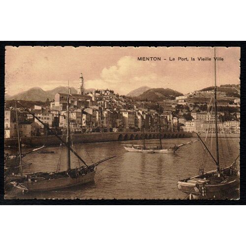 Carte Postale Ancienne, France, Alpes Maritimes ( 06 ), Menton, Le Port Et La Vieille Ville