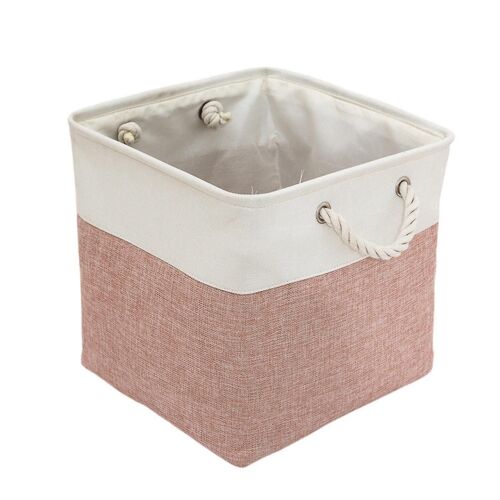 Panier de rangement en lin pliable avec doublure pour l'organisation des jouets dans le rangement du panier de la chambre ou du salon, E
