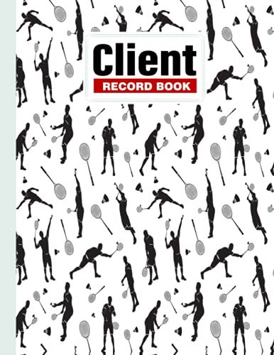 Client Record Book: Premium Badminton Cover Client Record Book, Client Data Organizer Log Book, 120 Pages, Size 8.5" X 11" Design By Kelly Findlay