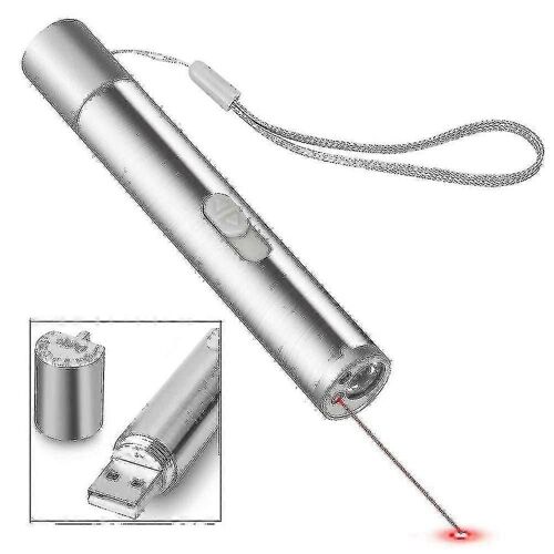 3 En 1 Cat Pointeur Laser Lampe De Poche Jouet Usb Charge Torche Uv Lumière