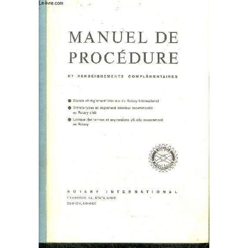 Manuel De Procedure Et Renseignements Complementaires