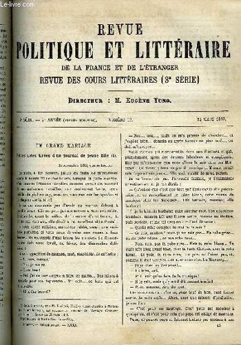 La Revue Politique Et Litteraire 3e Annee - 1er Semestre N°12 - Un Grand Mariage Par Ludovic Halevy, L'ecriture Chez Les Romains Par Louis Havet, L'orphelinat De La Seine Par A. Mezieres ...