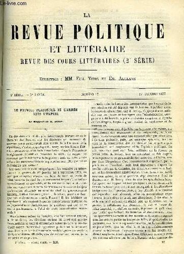 La Revue Politique Et Litteraire 7e Annee - 1er Semestre N°17 - L'armee En 1870 Par L. Jezierski, L'institut De France En 1877 Par Caro, La Fornarina Par A. Gruyer, Une Encyclopedie Des ...