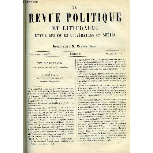 La Revue Politique Et Litteraire 10e Annee - 1er Semestre N°18 - Mme Du Deffand Par Caro, Les Assemblees Provinciales Sous Auguste Par Victor Duruy, La Prise De Malakoff Par Alfred Duquet ...