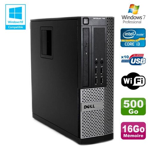 PC DELL Optiplex 790 SFF Intel core i3-2120 3.3Ghz 16Go DDR3 500Go WIFI W7 Pro