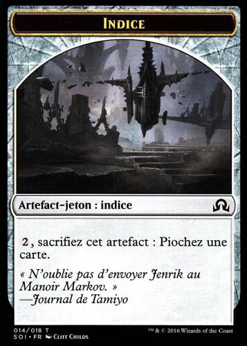 Token / Jeton - Indice - Mtg - Ténèbres Sur Innistrad - 14/18