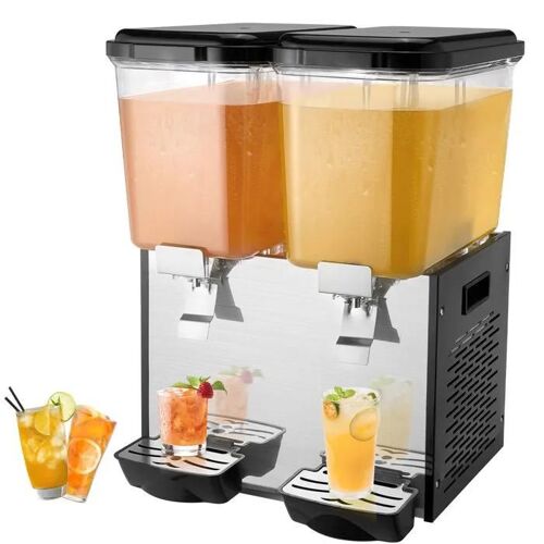 Distributeur de Boissons Commerciales-VEVOR-2 Réservoirs de 18 L par Réservoir-pour Boissons Froides, Restaurant, Bar, Fête