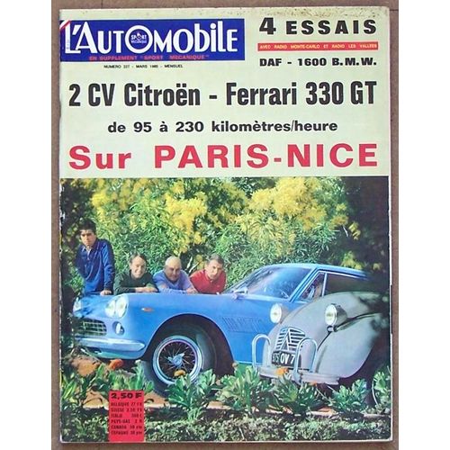 L' Automobile . N° 227 . Mars 1965 . 2 Cv Citroen . Ferrari 330 Gt .