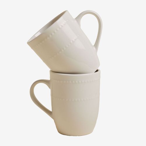 Pack De 2 Tasses En New Bone China 40 Cl Borela Blanc