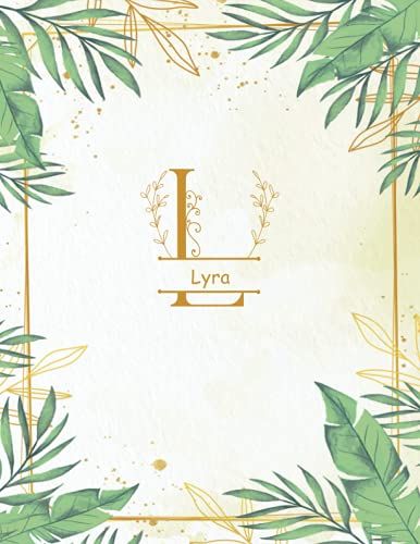 L - Lyra: Personalized Name Notebook | Wide Ruled Paper Notebook Journal | For Teens Kids Students Girls| For Home School College | 8.5 X 11 Inch 160pages