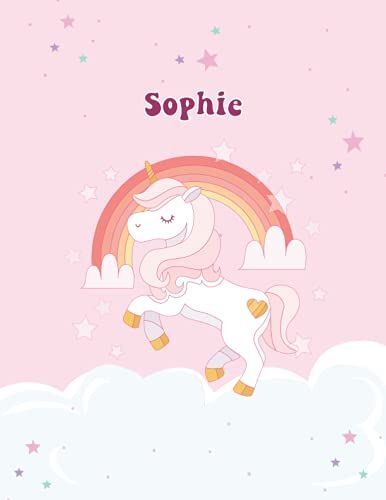 Sophie: Unicorn Notebook Personal Name Wide Lined Rule Paper | Notebook The Notebook For Writing Journal Or Diary Women & Girls Gift For Birthday, For ... | 162 Pages Size 8.5x11inch | Matte Finish
