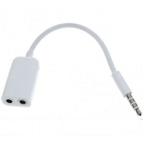 Adaptateur splitter jack audio 3.5 m - Adaptateur Stéréo pour Ecouteurs et Casque - Blanc