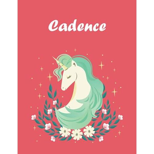 Cadence: Unicorn Notebook Personal Name Wide Lined Rule Paper | Notebook The Notebook For Writing Journal Or Diary Women & Girls Gift For Birthday, For Student | 162 Pages Size 8.5x11inch