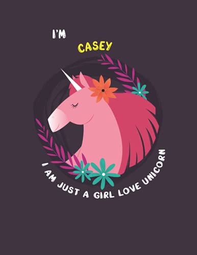 Casey: Unicorn Notebook Personal Name Wide Lined Rule Paper | Notebook The Notebook For Writing Journal Or Diary Women & Girls Gift For Birthday, For Student | 162 Pages Size 8.5x11inch
