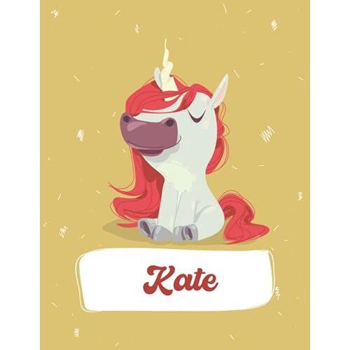 Kate: Unicorn Notebook Personal Name Wide Lined Rule Paper | Notebook The Notebook For Writing Journal Or Diary Women & Girls Gift For Birthday, For Student | 162 Pages Size 8.5x11inch