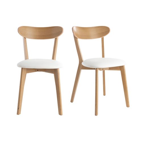 Chaises Vintage Chêne Et Assise Blanche (Lot De 2) Dove