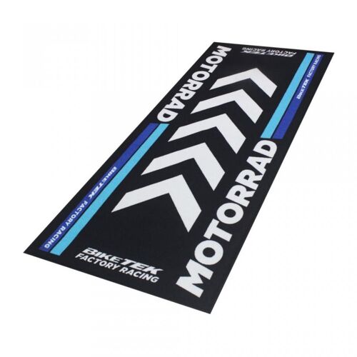 Tapis Environnemental Biketek Garage Mat Noir Blanc Bleu Pour Moto Paddock Neuf