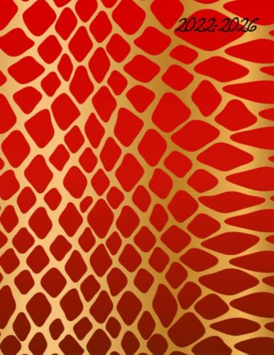Red And Gold Abstract 2022-2026 Planner: Daily, Monthly Planner
