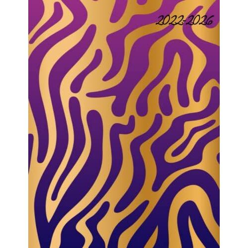 Purple And Gold Zebra 2022-2026 Planner: Daily, Monthly Planner
