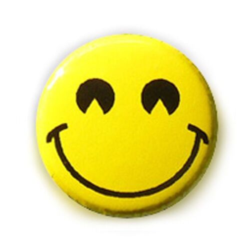 1x Badge - Emoticon Sourire Jaune - Pacman Eyes Electro Kawai Pins Button Ø25mm