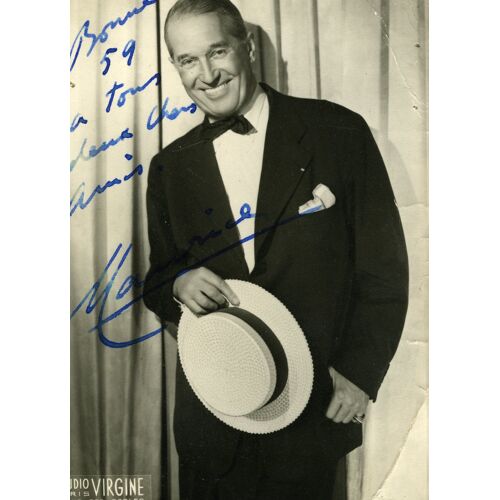 Maurice Chevalier. Studio Virginie 1959. Signée