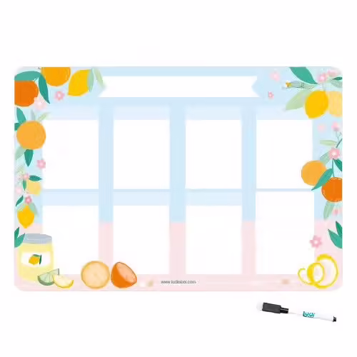 Planning Semaine - Calendrier Magnétique Effaçable + stylo (Agrumes)