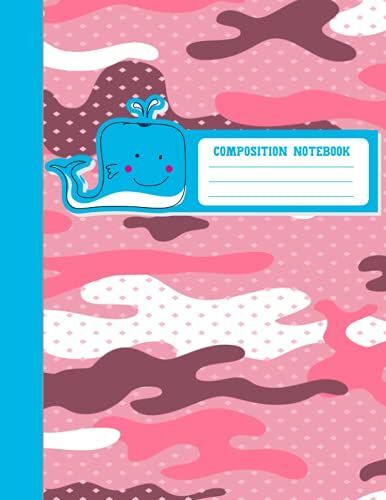 Camouflage Primary Composition Notebook Wide Ruled Comp Book, Lined Paper Grades K-2 Writing Workbook: Lined Notebook Perfect For Home School Supplies 120 Sheets