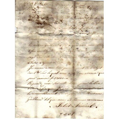 Lettre Ancienne Du 5 Nivose 1810 / 5 Decembre 1810 /Paris