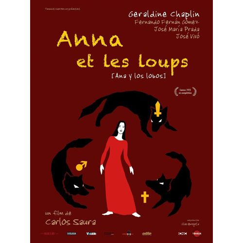 Anna Et Les Loups /Ana Y Los Lobos- Véritable Affiche De Cinéma Pliée - Format 40x60 Cm - De Carlos Saura Avec Geraldine Chaplin, Fernando Fernán Gómez, José María Prada  -1973 Ressortie 2016