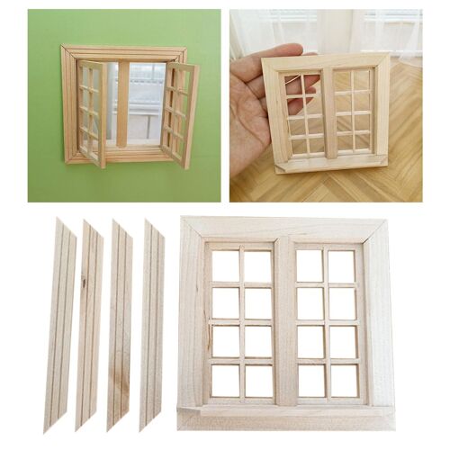 Décor De Fenêtre Miniature Pour Maison De Poupée, Jouets Pour Enfants, Accessoires De Bricolage, Mini Modèle De Maison De Jeu, Jouets Pour Salon, Chambre À Coucher, Jardin, 1/12