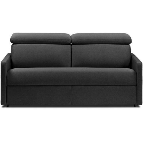 Canapé Convertible Luxia Matelas 16cm Système Express Sommier Lattes 140cm Microfibre Graphite