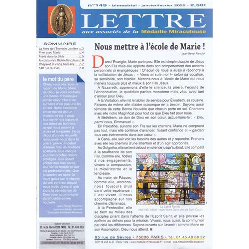 Lettre De La Médaille Miraculeuse No 149 - Janvier/Février 2022