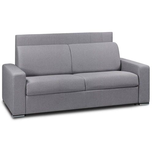 Canapé Lit 3 Places Express Lattes Renatonisi 140cm Tête De Lit Intégrée Velours Gris Anthracite