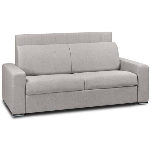 Canapé Lit 3 Places Express Lattes Renatonisi 140cm Tête De Lit Intégrée Velours Gris