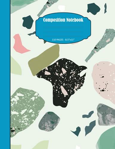 Composition Notebook: Primary Journal Book, Logbook, Notebook, Blank Book For Kids, Kindergarten Books - 110 Pages, 8.5"X11", Pretty Colorful Terrazzo Cover Book Design Number # 79