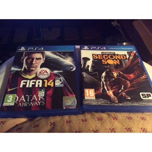 2 Jeux Vidéo Ps4  Infamous Second Son Et Jeu 2 Fifa  14  (. Boitier, Notice Et Disque Sont Impeccables.)