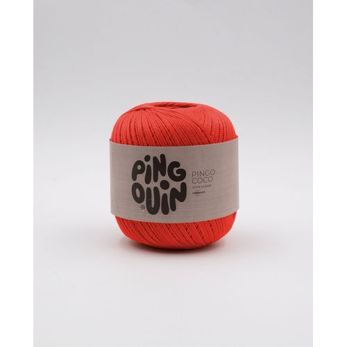 Phildar - Pelote De Laine Pingo Coco De 100g - Laine À Tricoter - 100% Coton - Aiguille N°2,5 - Couleur Rouge Orangé