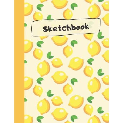 Sketchbook Fruity Lemons: Notebook With Fruity Lemons Design Large, 8.5x11, 120 Pages, For Drawing, Paperback Book For Women, Men And Children